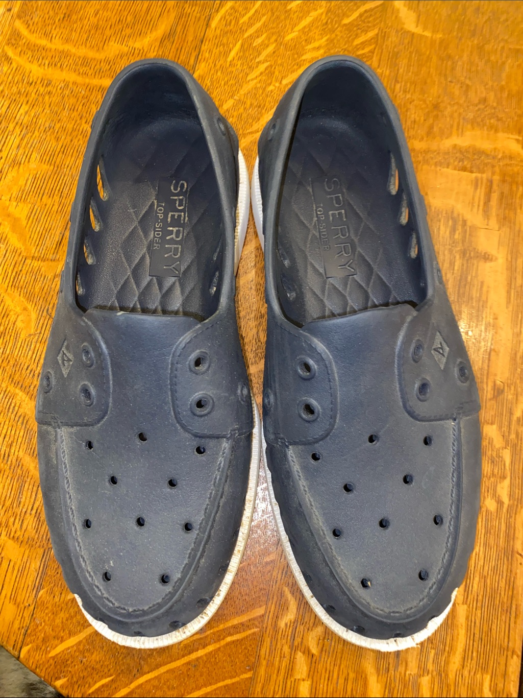 Sperry Navy Perforated Slip-On Boat Shoes